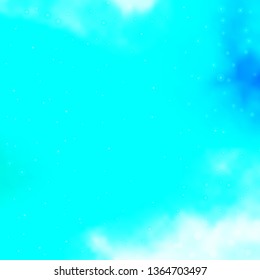Light Blue, Blue Green vector background with small and big stars. Decorative illustration with stars on abstract template. Design for your business promotion.