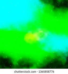 Light Blue, Green vector background with colorful stars. Colorful illustration with abstract gradient stars. Pattern for websites, landing pages.