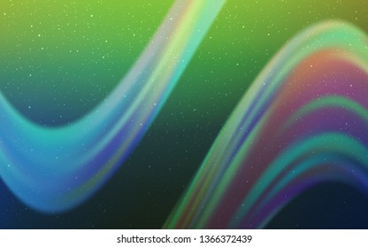 Light Blue, Green vector background with astronomical stars. Blurred decorative design in simple style with galaxy stars. Smart design for your business advert.