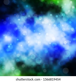 Light Blue, Green vector background with circles. Abstract colorful disks on simple gradient background. Pattern for business ads.