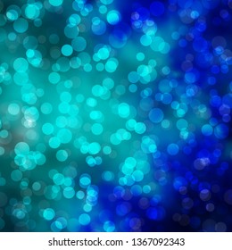Light Blue, Green vector background with circles. Colorful illustration with gradient dots in nature style. Pattern for wallpapers, curtains.
