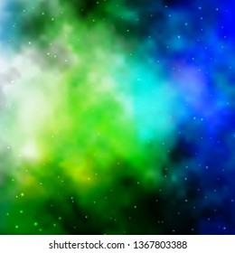 Light Blue, Green vector background with colorful stars. Modern geometric abstract illustration with stars. Pattern for websites, landing pages.