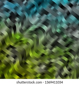 Light Blue, Green vector background with bent lines. Abstract illustration with bandy gradient lines. Template for your UI design.