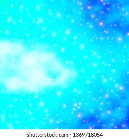 Light Blue, Green vector background with small and big stars. Modern geometric abstract illustration with stars. Pattern for wrapping gifts.