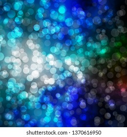 Light Blue, Green vector background with circles. Colorful illustration with gradient dots in nature style. Pattern for websites, landing pages.
