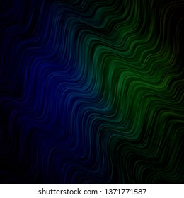 Light Blue, Green vector background with curved lines. Colorful illustration in abstract style with bent lines. Pattern for ads, commercials.