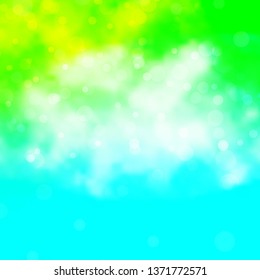 Light Blue, Green vector background with circles. Colorful illustration with gradient dots in nature style. Pattern for wallpapers, curtains.