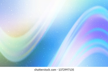 Light Blue, Green vector background with galaxy stars. Shining colored illustration with bright astronomical stars. Template for cosmic backgrounds.