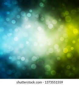 Light Blue, Green vector background with circles. Colorful illustration with gradient dots in nature style. Pattern for websites, landing pages.
