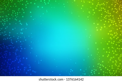 Light Blue, Green vector background with galaxy stars. Modern abstract illustration with Big Dipper stars. Template for cosmic backgrounds.