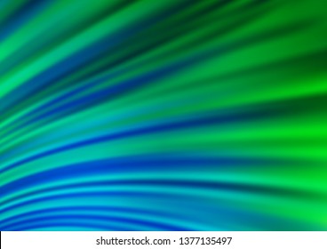 Light Blue, Green vector background with abstract lines. Shining illustration, which consist of blurred lines, circles. Marble style for your business design.