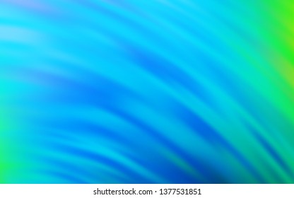 Light Blue, Green vector background with wry lines. Colorful illustration in simple style with gradient. Pattern for your business design.