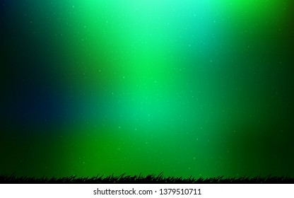 Light Blue, Green vector background with astronomical stars. Shining colored illustration with bright astronomical stars. Pattern for astronomy websites.