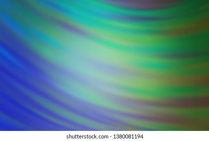 Light Blue, Green vector background with wry lines. Geometric illustration in abstract style with gradient.  Brand new design for your ads, poster, banner.