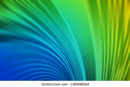 Light Blue, Green vector background with curved lines. A completely new colorful illustration in simple style. Colorful wave pattern for your design.