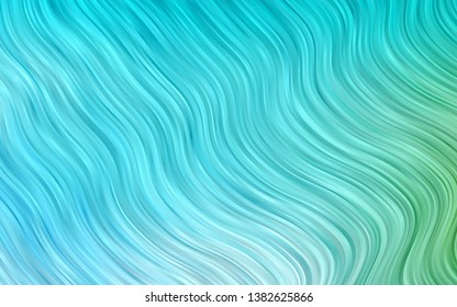 Light Blue, Green vector background with lamp shapes. A vague circumflex abstract illustration with gradient. Textured wave pattern for backgrounds.