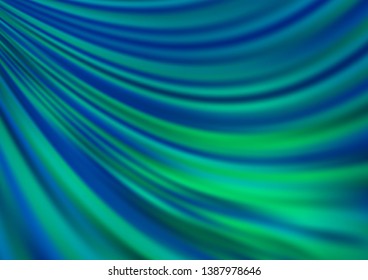 Light Blue, Green vector background with abstract lines. Blurred geometric sample with gradient bubbles.  The best blurred design for your business.