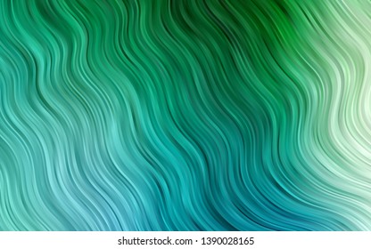 Light Blue, Green vector background with liquid shapes. Creative illustration in halftone marble style with gradient. New composition for your brand book.
