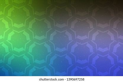 Light Blue, Green vector background with wry lines. Colorful illustration in abstract style with gradient. Brand new design for your ads, poster, banner.