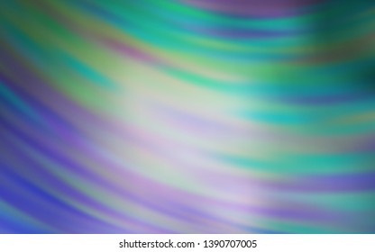 Light Blue, Green vector background with curved lines. Creative illustration in halftone style with gradient. A completely new template for your design.