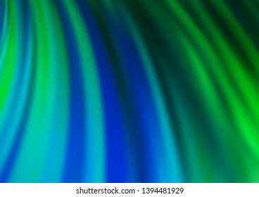Light Blue, Green vector background with lamp shapes. A vague circumflex abstract illustration with gradient. Marble design for your web site.