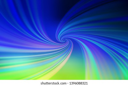 Light Blue, Green vector background with wry lines. Modern gradient abstract illustration with bandy lines. Template for cell phone screens.