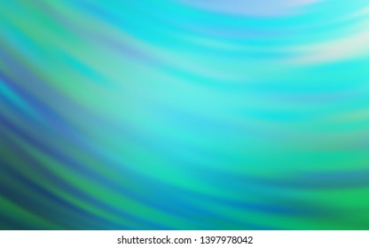 Light Blue, Green vector background with wry lines. Creative illustration in halftone style with gradient. Template for cell phone screens.