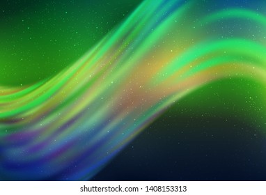 Light Blue, Green vector background with galaxy stars. Shining illustration with sky stars on abstract template. Template for cosmic backgrounds. - Shutterstock ID 1408153313