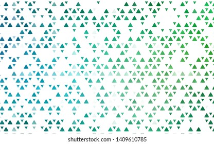 Light Blue, Green vector background with triangles. Decorative design in abstract style with triangles. Template for wallpapers.