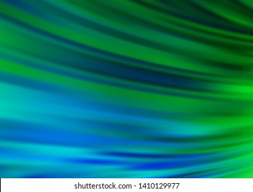 Light Blue, Green vector background with lamp shapes. Modern gradient abstract illustration with bandy lines. Brand new design for your ads, poster, banner.