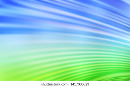 Light Blue, Green vector background with wry lines. A completely new colorful illustration in simple style. A new texture for your  ad, booklets, leaflets.