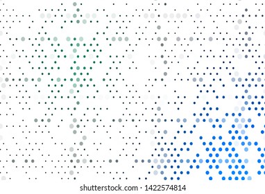 Light Blue, Green vector background with bubbles. Beautiful colored illustration with blurred circles in nature style. Completely new template for your brand book.