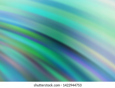 Light Blue, Green vector background with curved circles. Glitter abstract illustration with wry lines. Textured wave pattern for backgrounds.