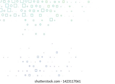 Light Blue, Green vector background with circles, rectangles. Abstract illustration with colorful circles, rectangles. Template for your brand book.