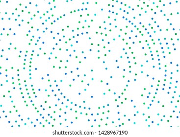 Light Blue, Green vector background with bubbles. Blurred bubbles on abstract background with colorful gradient. Template for your brand book