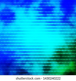 Light Blue, Green vector background with circles. Colorful illustration with gradient dots in nature style. New template for your brand book.