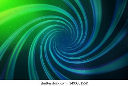 Light Blue, Green vector background with astronomical stars. Space stars on blurred abstract background with gradient. Pattern for futuristic ad, booklets.