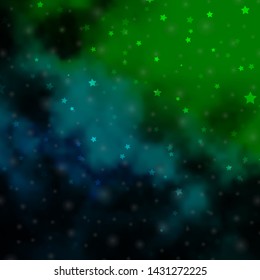 Light Blue, Green vector background with colorful stars. Modern geometric abstract illustration with stars. Theme for cell phones.