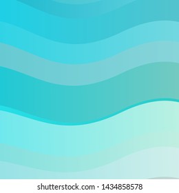 Light Blue, Green vector background with lines. Illustration in halftone style with gradient curves. Template for cellphones.