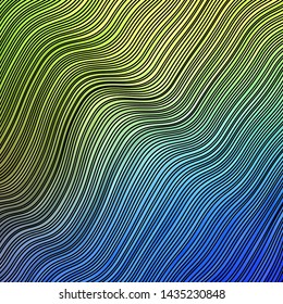 Light Blue, Green vector background with bent lines. Abstract illustration with gradient bows. Pattern for websites, landing pages.