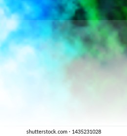 Light Blue, Green vector background with clouds. Colorful illustration with abstract gradient clouds. Pattern for your commercials.