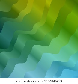 Light Blue, Green vector background with lines. Abstract illustration with bandy gradient lines. Template for cellphones.