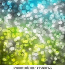 Light Blue, Green vector background with circles. Abstract decorative design in gradient style with bubbles. New template for your brand book.