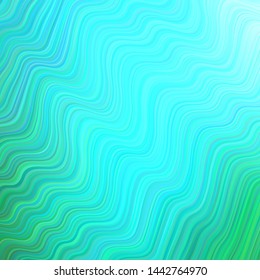 Light Blue, Green vector background with wry lines. Colorful geometric sample with gradient lines.  Abstract design for your web site.