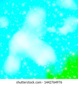 Light Blue, Green vector background with small and big stars. Modern geometric abstract illustration with stars. Pattern for wrapping gifts.