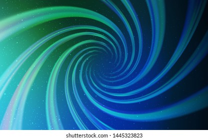 Light Blue, Green vector background with galaxy stars. Blurred decorative design in simple style with galaxy stars. Smart design for your business advert.