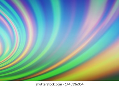 Light Blue, Green vector background with lamp shapes. Modern gradient abstract illustration with bandy lines. Marble design for your web site.