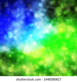 Light Blue, Green vector background with circles. Illustration with set of shining colorful abstract spheres. Pattern for wallpapers, curtains.