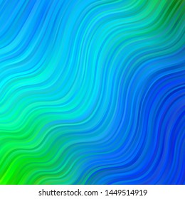 Light Blue, Green vector background with bent lines. Colorful illustration, which consists of curves. Pattern for commercials, ads.