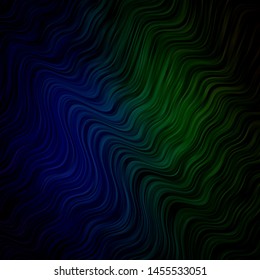 Light Blue, Green vector background with bent lines. Illustration in abstract style with gradient curved.  Smart design for your promotions.